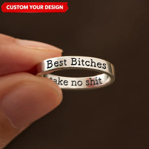 Be Kind...Of A Bi♥ch Mantra Ring Personalized Engraved Name Rings
