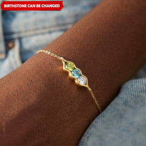 Peas in a 2-6 Birthstone Pea Personalized Bracelet
