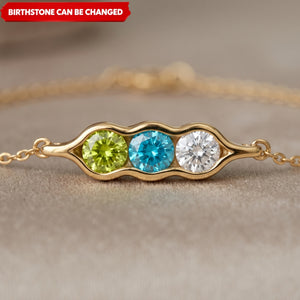Peas in a 2-6 Birthstone Pea Personalized Bracelet