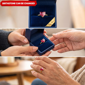 Personalized Mama's Valentine Pieced Heart Ring