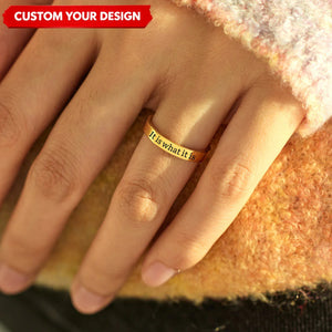 Be Kind...Of A Bi♥ch Mantra Ring Personalized Engraved Name Rings