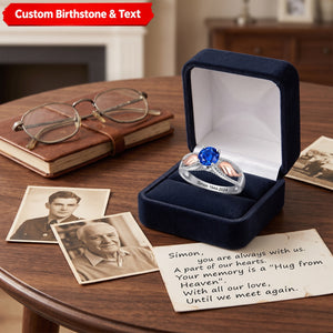Hug From Heaven - Angel Wing Birthstone Personalized Memorial Ring