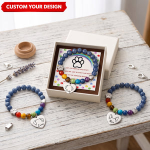 Waiting At The Rainbow Bridge Personalized Pet Memorial Bracelet Gifts For Dogs And Cats