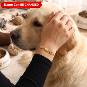 Carry Them With You - Personalized Friendly Pet Paw Engraved Name Bracelet Pet Lover Gift