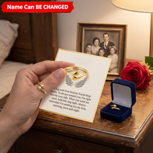 Wrapped in Love - Personalized Name Hug From Heaven Ring