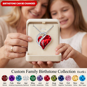 Personalized Infinity Love Birthstone Heart Crystal Pendant Necklace Gift Necklaces for Women Birthday Anniversary Jewelry for Wife, Mom, and Her
