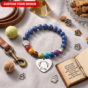 Waiting At The Rainbow Bridge Personalized Pet Memorial Bracelet Gifts For Dogs And Cats