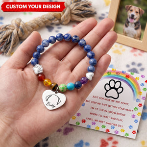Waiting At The Rainbow Bridge Personalized Pet Memorial Bracelet Gifts For Dogs And Cats