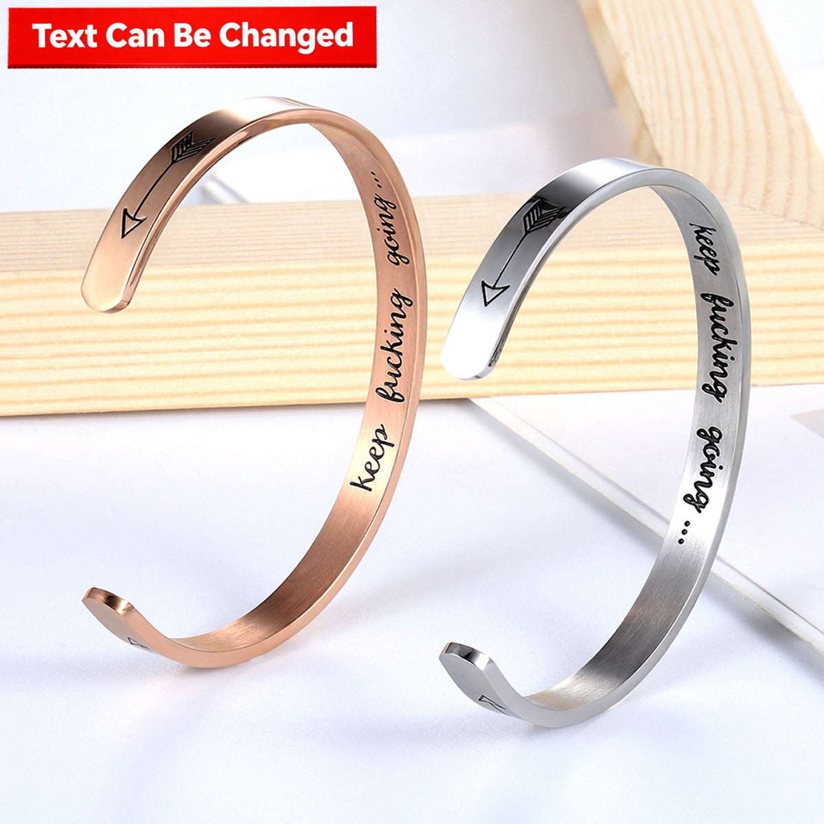 "Badass Energy" Empowering Hidden Message Cuff Bracelet - Stainless Steel Motivational Gift for Her