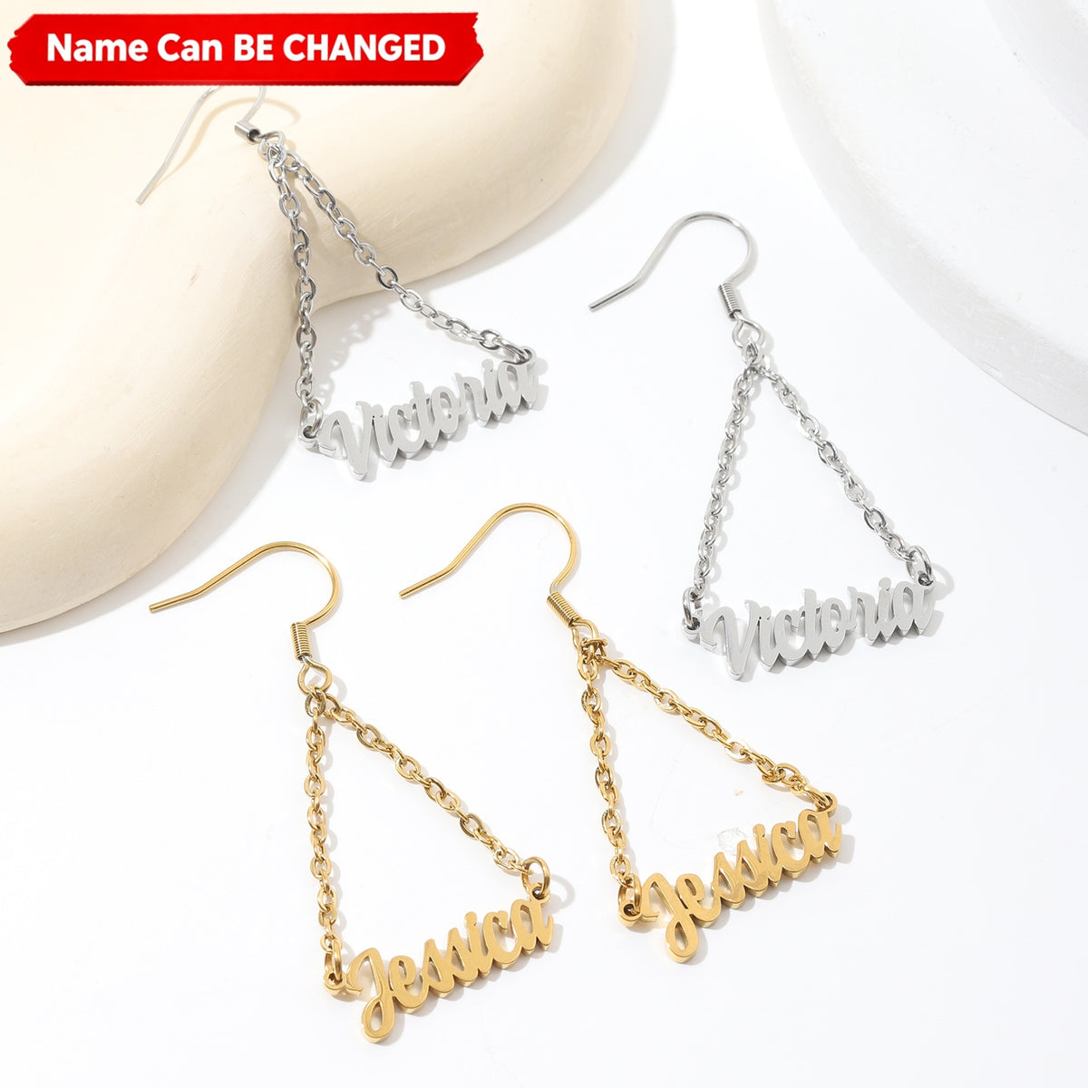 Personalized Name Letter Drop Earring Stainless Steel Dangle Earrings