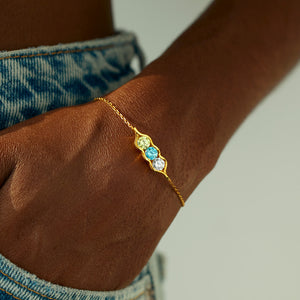Peas in a 2-6 Birthstone Pea Personalized Bracelet