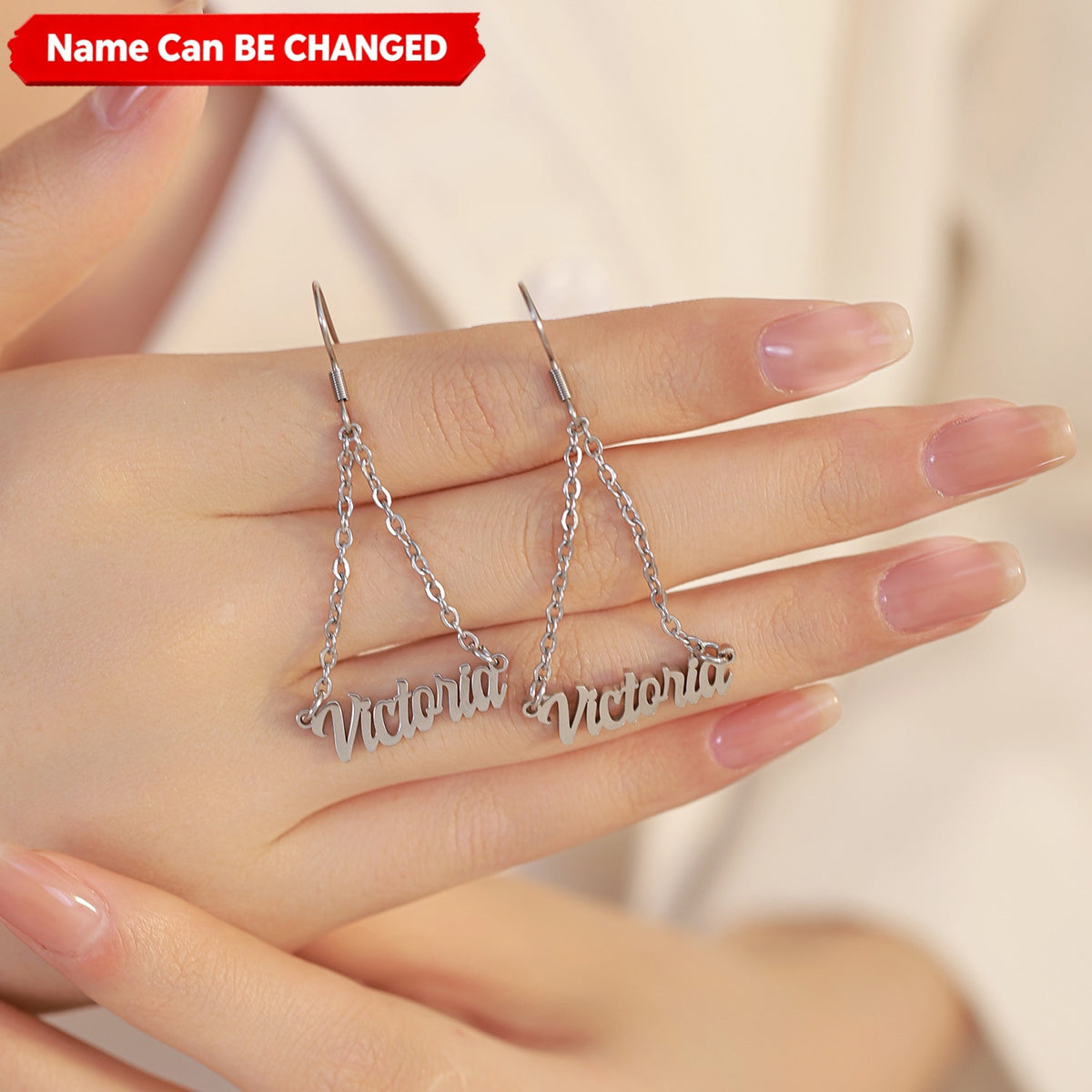 Personalized Name Letter Drop Earring Stainless Steel Dangle Earrings
