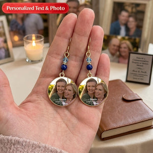Personalized Photo Keepsake Earrings – Round Disc Jewelry for Mom, Daughter, Sister, Wife, or Best Friend