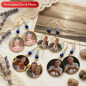 Personalized Photo Keepsake Earrings – Round Disc Jewelry for Mom, Daughter, Sister, Wife, or Best Friend