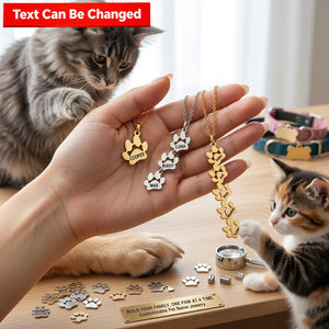 Carry Them With You - Personalized Paw Print Name Necklace Pet Lover Gift for Her