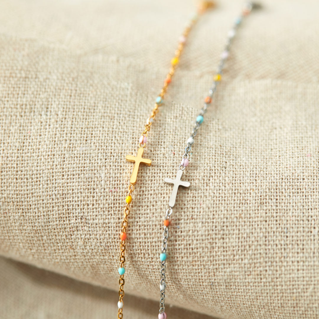 My Small Circle Of Female Friends Cross Bracelet