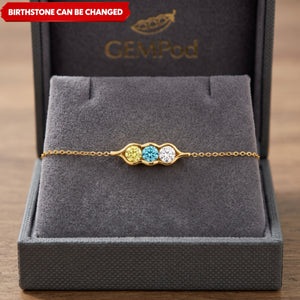 Peas in a 2-6 Birthstone Pea Personalized Bracelet