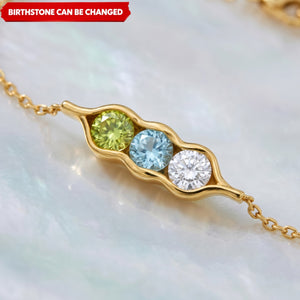 Peas in a 2-6 Birthstone Pea Personalized Bracelet