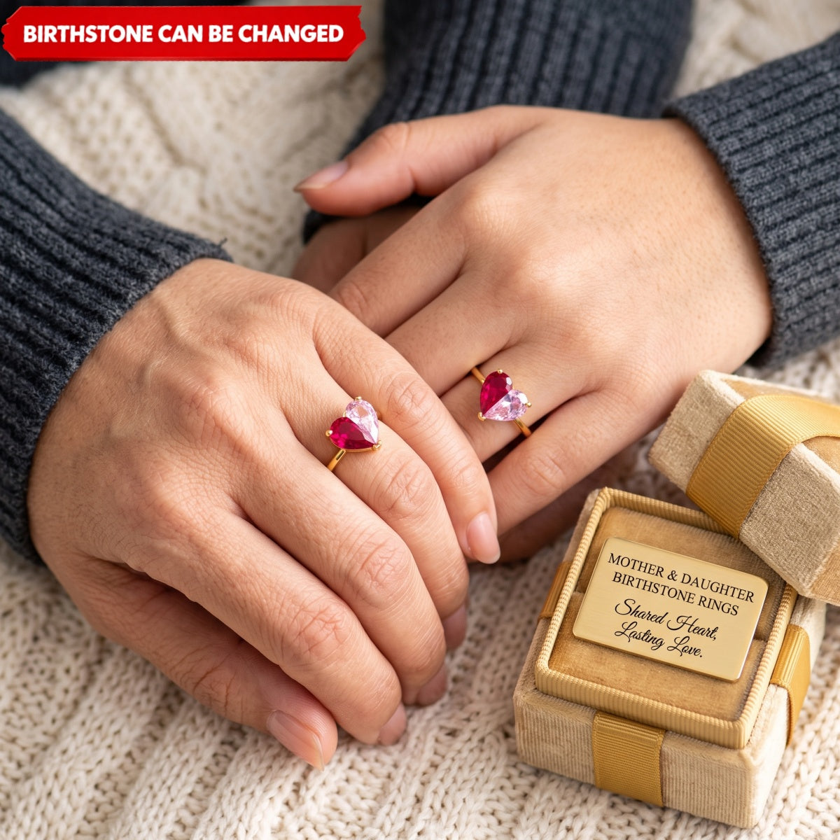 Personalized Mama's Valentine Pieced Heart Ring