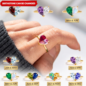 Personalized Mama's Valentine Pieced Heart Ring