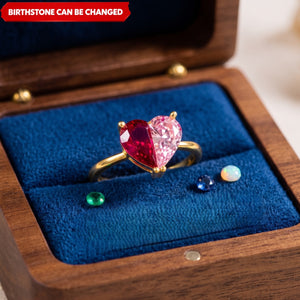 Personalized Mama's Valentine Pieced Heart Ring