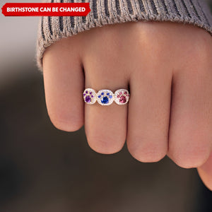Proud Dog Mom 1–5 Paw Personalized Birthstone Custom Ring