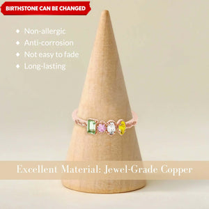 Multiple Birthstones Personalized Ring Vintage Milgrain Stones Grandma Mom Family Rings