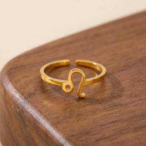 Personalized 12 Zodiac Constellation Rings for Women Horoscope Adjustable Horoscope Constellations Gold Jewelry