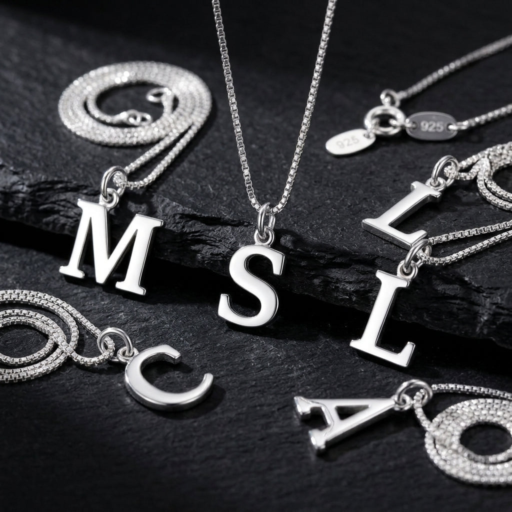 Sterling Silver Initial Necklace – Personalized Jewelry Gift for Mom, Grandma, Best Friend