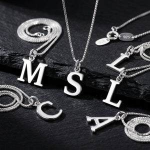 Sterling Silver Initial Necklace – Personalized Jewelry Gift for Mom, Grandma, Best Friend