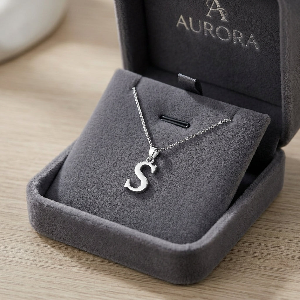 Sterling Silver Initial Necklace – Personalized Jewelry Gift for Mom, Grandma, Best Friend
