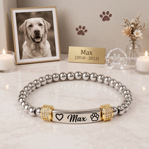 "Until We Meet Again" Pet Memorial Bracelet - Personalized with Your Fur Baby's Name