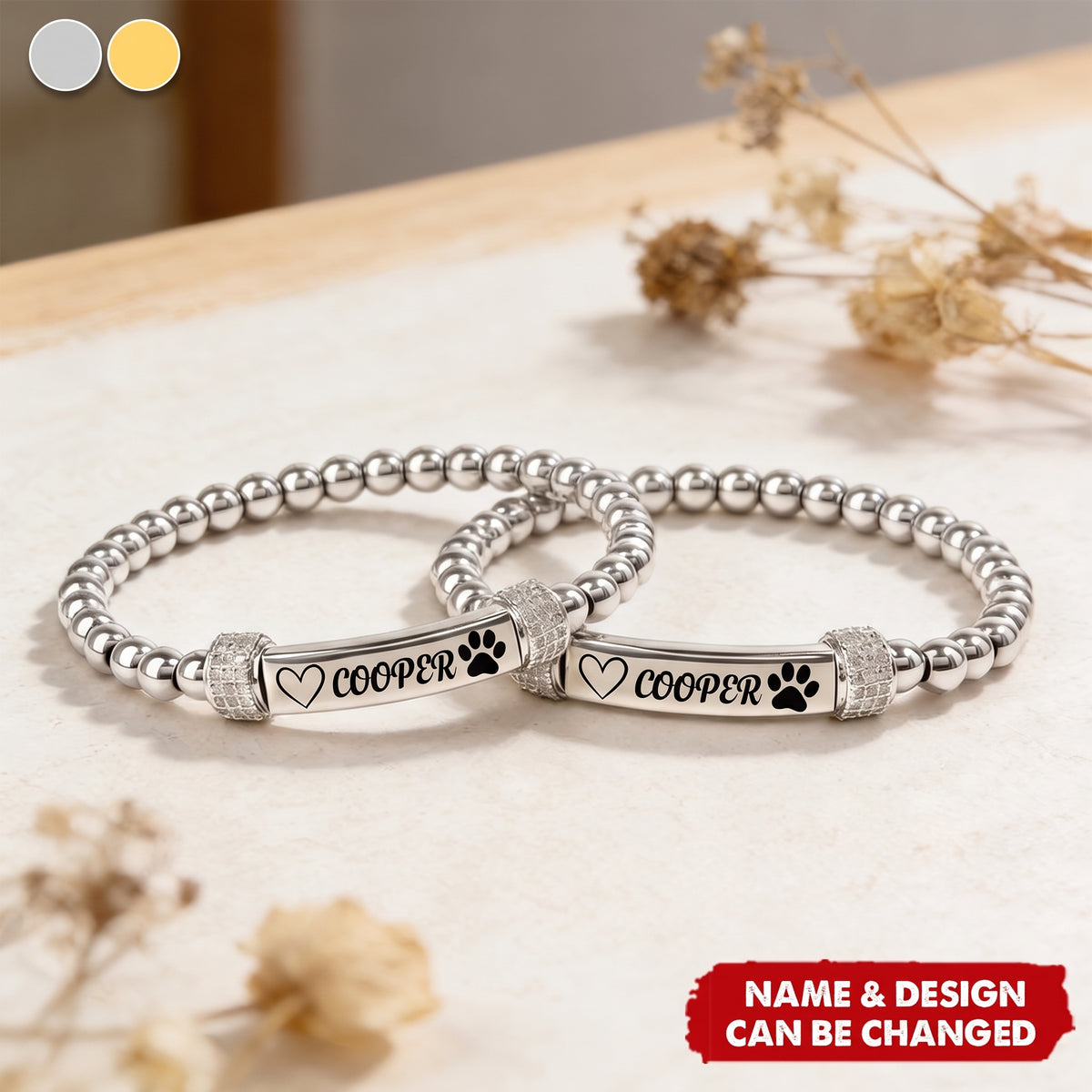 "Until We Meet Again" Pet Memorial Bracelet - Personalized with Your Fur Baby's Name