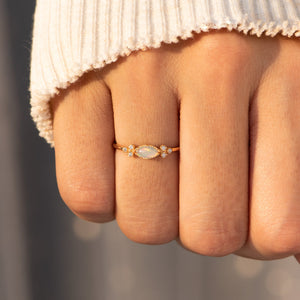 The Purest Love Matching Oval Cut Opal Ring