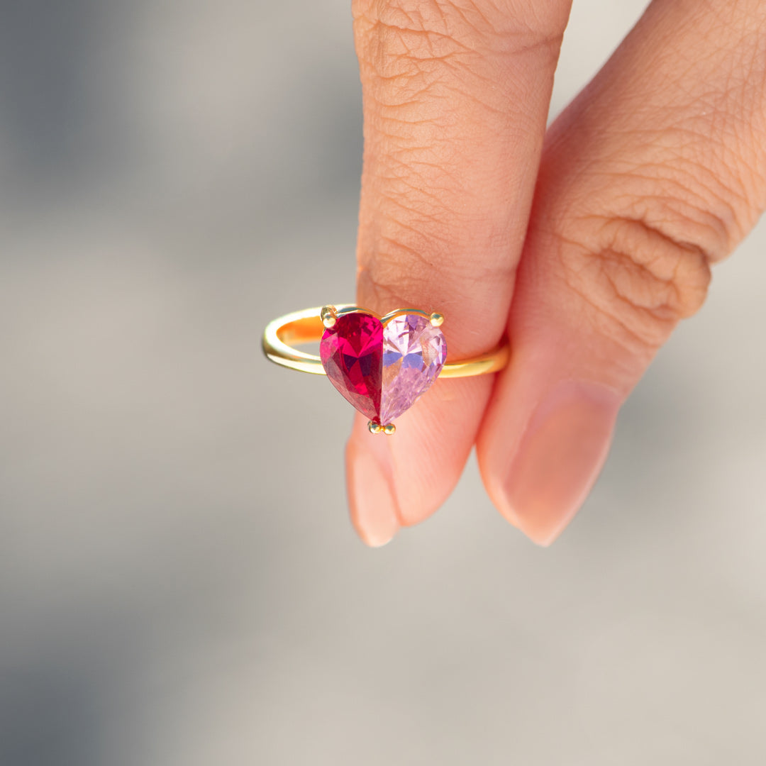 Personalized Mama's Valentine Pieced Heart Ring