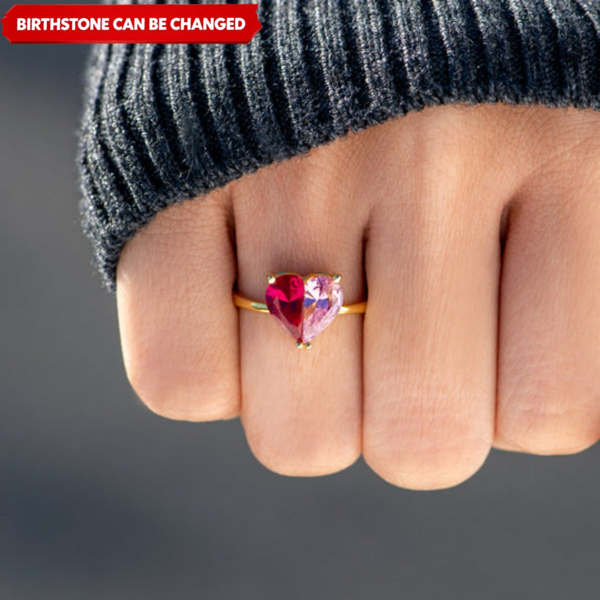 Personalized Mama's Valentine Pieced Heart Ring