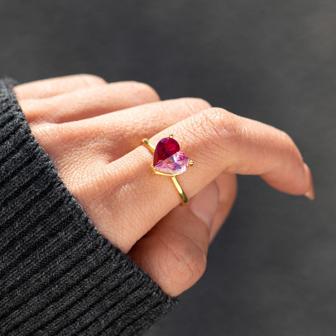 Personalized Mama's Valentine Pieced Heart Ring
