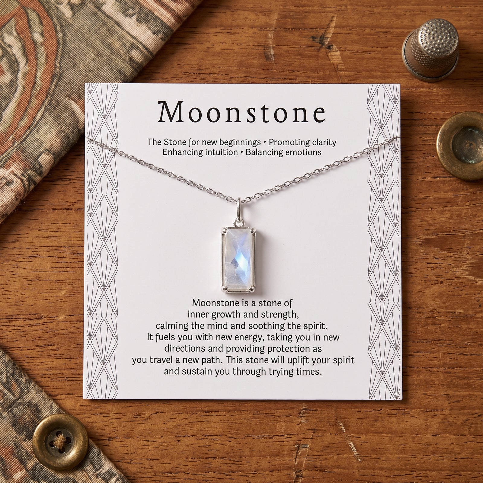 HOPE LOVE SHINE New Beginnings Delicate Rainbow Moonstone Sterling Silver Necklace Teardrop Gemstone Drop Jewelry Gift