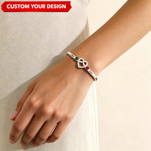 Together Forever Personalized Women's Couple Birthstone Bracelet