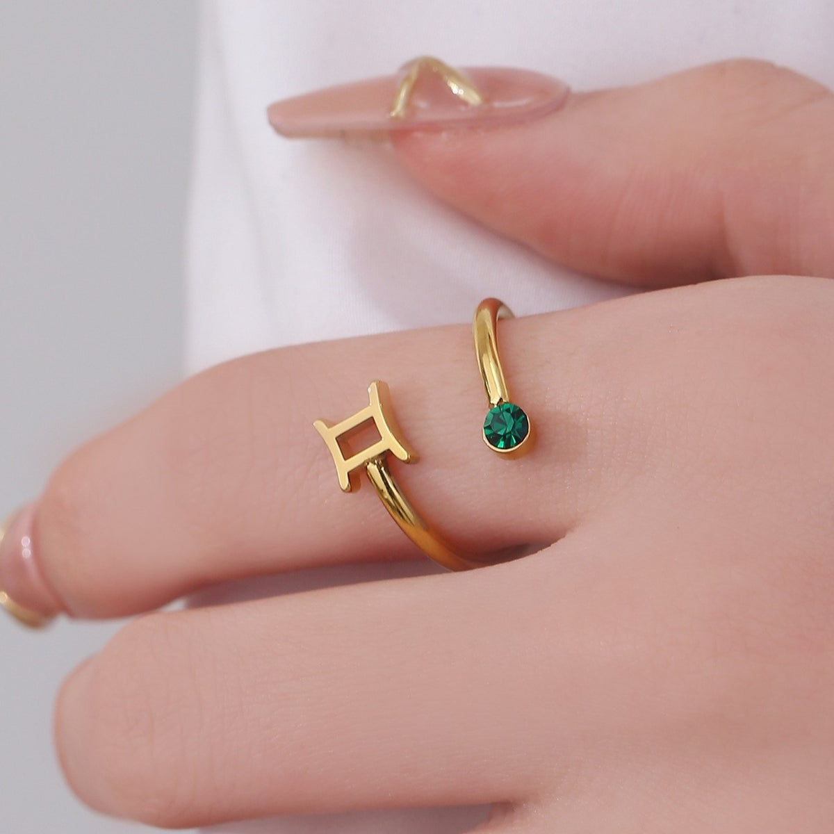 Personalized 12 Zodiac Constellation Ring Adjustable Horoscope Rings Birthstone Constellations Jewelry