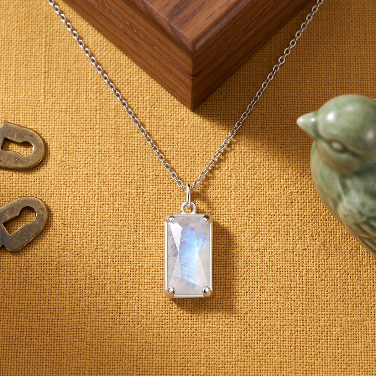 HOPE LOVE SHINE New Beginnings Delicate Rainbow Moonstone Sterling Silver Necklace Teardrop Gemstone Drop Jewelry Gift