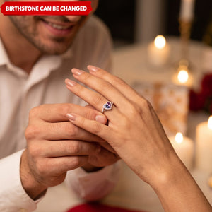 Mother And Daughter Dual Teardrop Birthstone Heart Ring