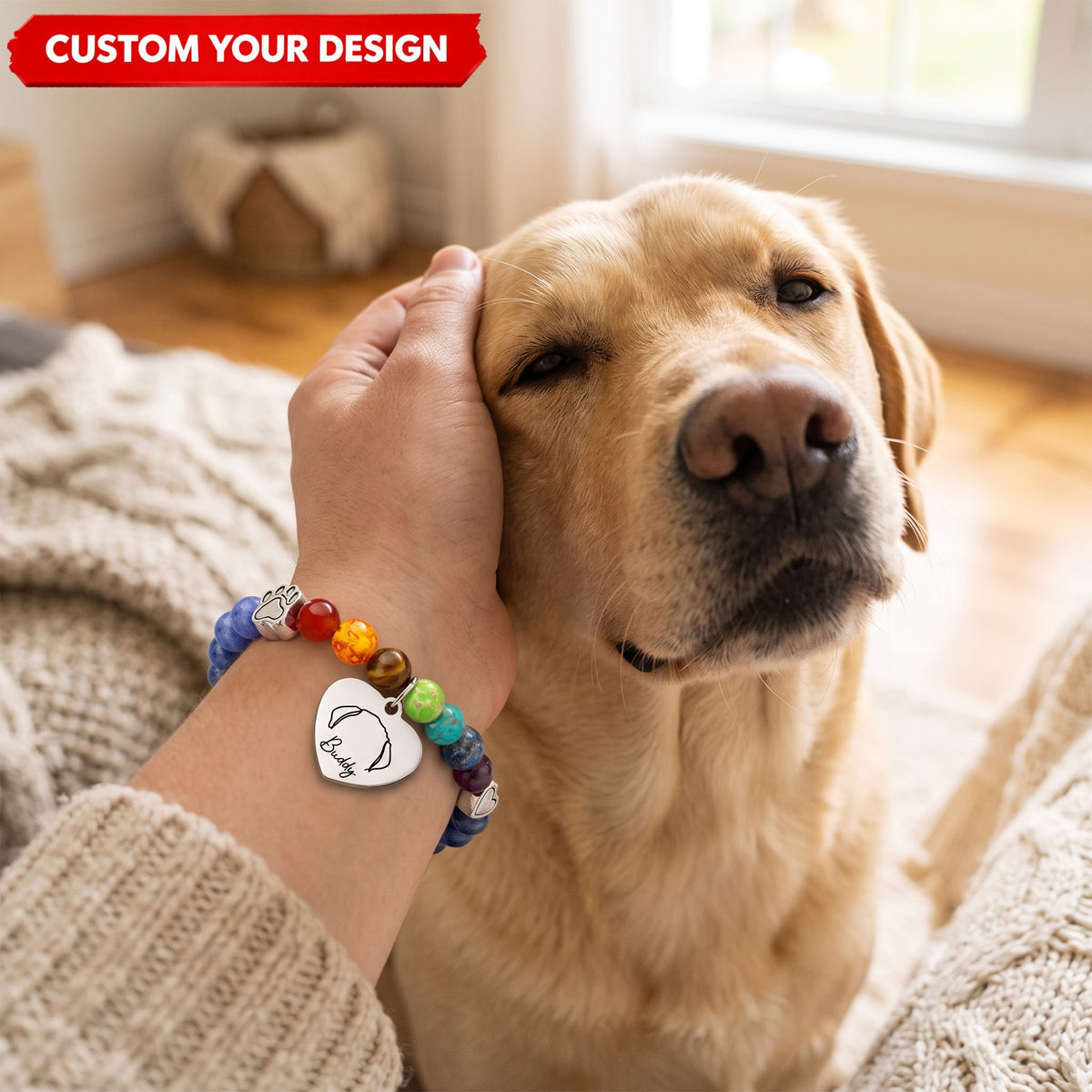 Waiting At The Rainbow Bridge Personalized Pet Memorial Bracelet Gifts For Dogs And Cats