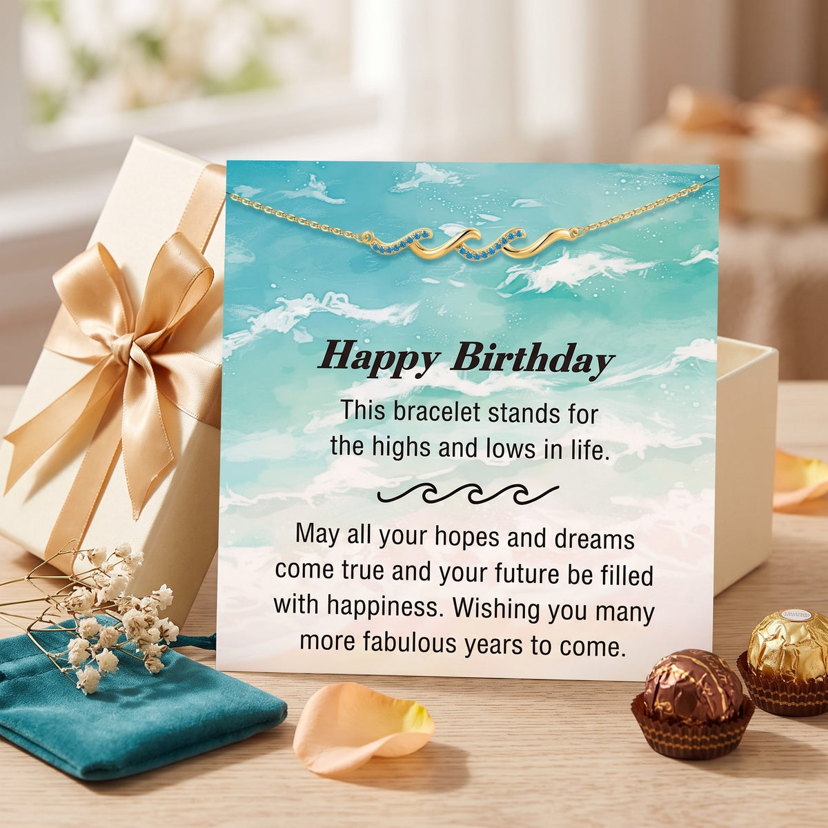 All Your Time And Effort Doesn't Go Unnoticed - Triple Wave Bracelet Jewelry Birthday Gift for Teacher Best Friend Women Mom Sister