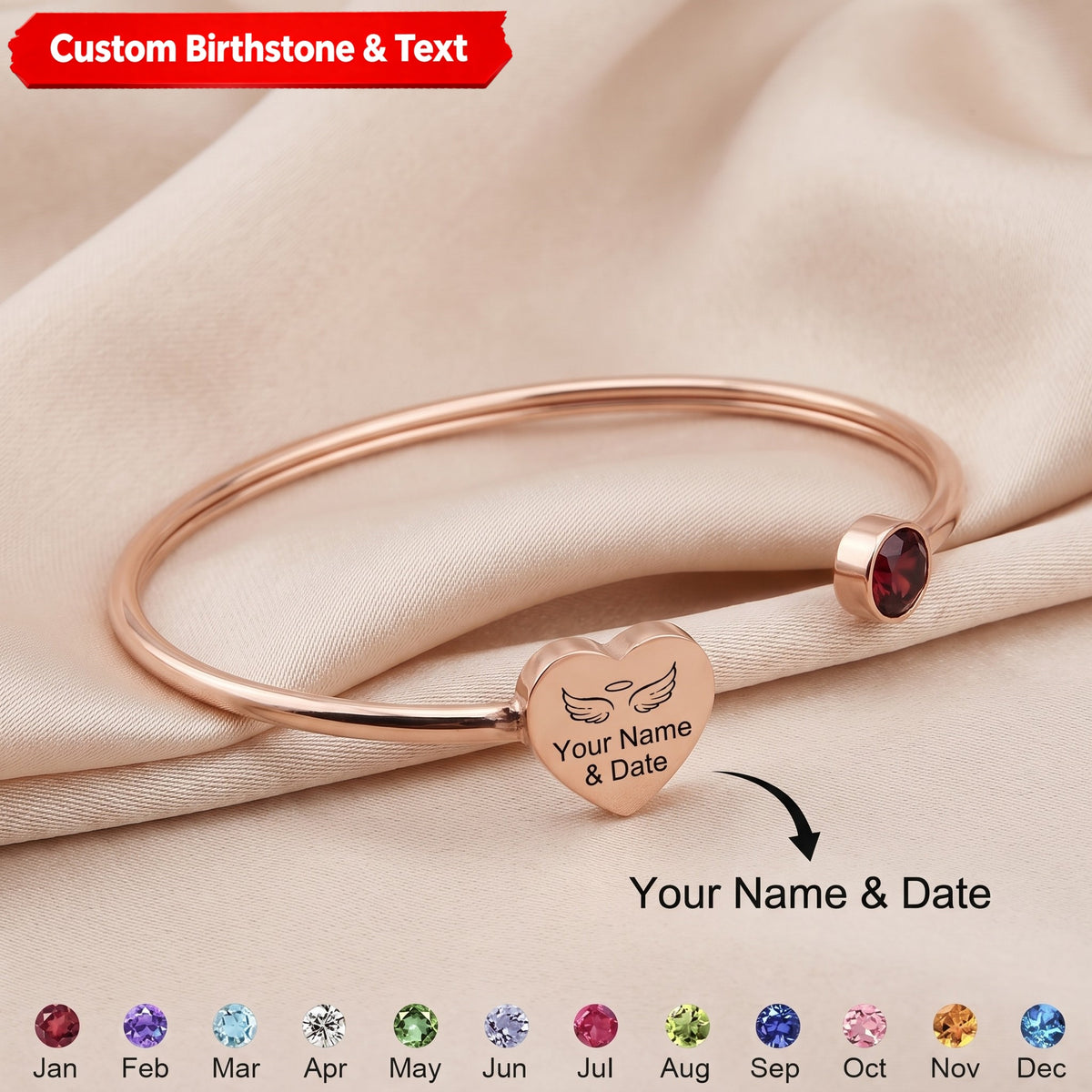 "You Are My Sunshine" Adjustable Engravable Birthstone Wrap Bracelet – Mother, Daughter, Best Friend