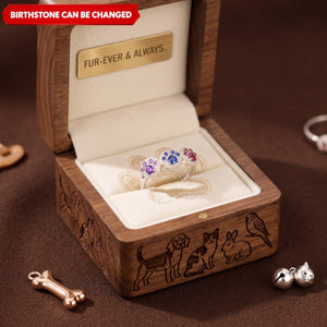Proud Dog Mom 1–5 Paw Personalized Birthstone Custom Ring