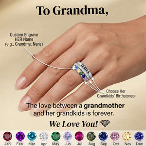 For Grandmother - Personalized Grandkids' Birthstones Grandma's Ring