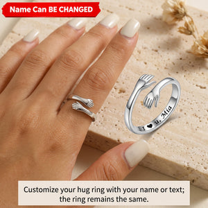 Wrapped in Love - Personalized Name Hug From Heaven Ring