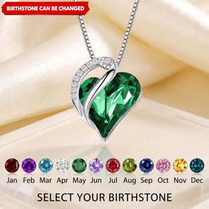 Personalized Infinity Love Birthstone Heart Crystal Pendant Necklace Gift Necklaces for Women Birthday Anniversary Jewelry for Wife, Mom, and Her