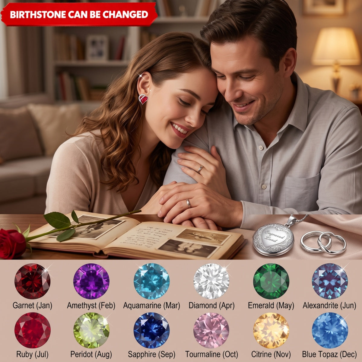 Infinity Love Heart Crystal Stud Earrings for Women Personalized Birthstone and Healing Stone Earring Gifts for Mom, Wife, and Her